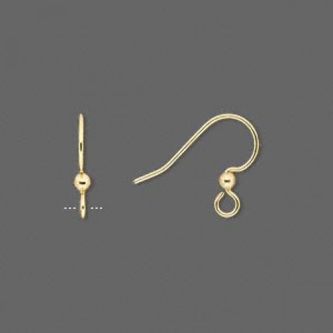 13.5mm Gold Plated Surgical Steel 21ga Earwires with 2.5mm ball