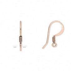 Antique Copper Fishhook Earwires w/Coil