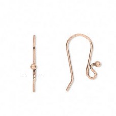 17mm Antique Copper Earwires with Ball + loop