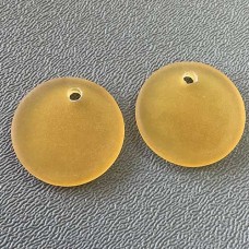 25mm Sea Glass Flat Coin Pendant - Desert Gold - Pack of 2