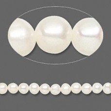 4-5.5mm White Cultured Potato Pearls - Per Strand
