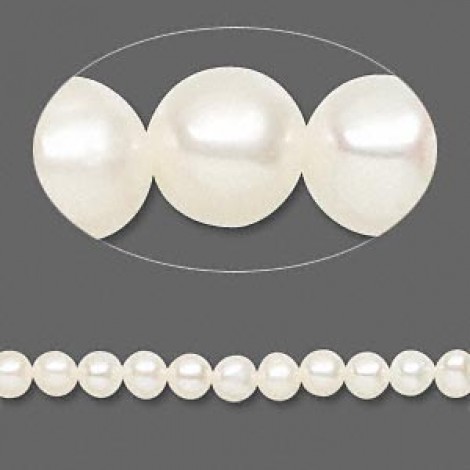4-5.5mm White Cultured Potato Pearls