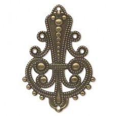 40x27mm Ant Gold Double Sided Filigree Teardrop Focal - Pack of 2