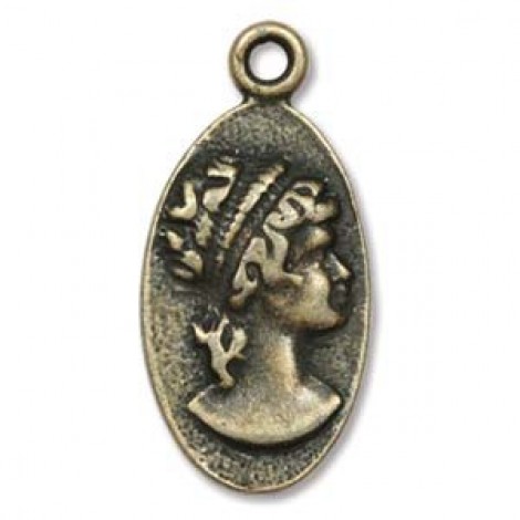 26mm JB Findings Antique Brass Cameo Pendant