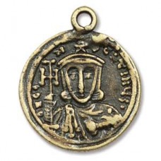 24mm JBB Findings Antique Brass Roman Coin Pendant - Pack of 2