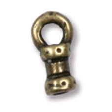 7mm Ant Brass Plated Pewter Cord End-Caps for 1mm cord - Pack of 2 Pair