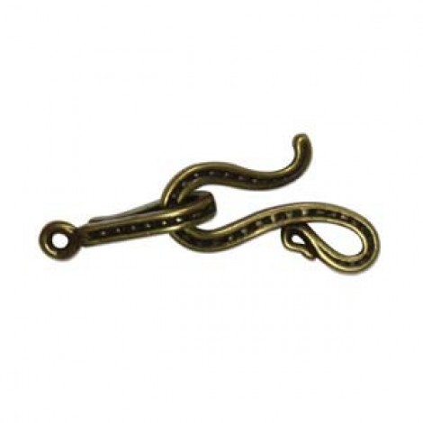 22mm Hook & 17mm Eye Ant Brass Clasps - JBB Findings - Each