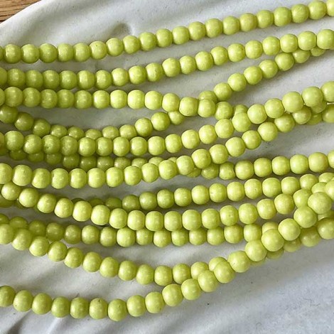 4mm Czech Round Druk Beads - Pacifica - Honeydew - Pack of 50