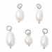 16-20mm Natural B-Grade Large Cultured Freshwater Rice Pearl Charms w-304 Stainless Steel Jumprings - Per Pair