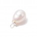 11x5-6mm Natural B-Grade Cultured Freshwater Rice Pearl Charms w Silver Plated Brass Bail - Per Pair