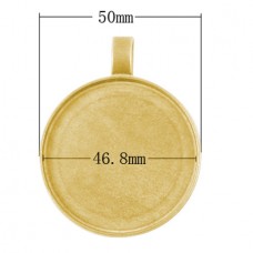 50mm (46.8mm ID) Nickel Free Gold Plated Pendant Bezel