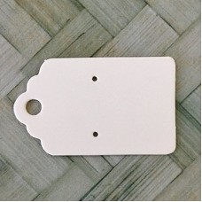 3x5cm Kraft Paper Luggage Tag Shape Earring Cards - Soft White