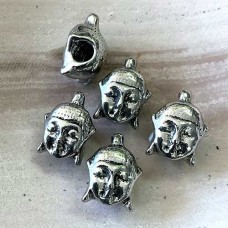 12mm Pandora Style Buddha Head Alloy 15mm Metal Beads - Pack of 2