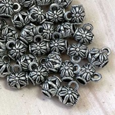 9mm Tibetan Silver Hanger Bead/Bail with Loop - 3.5mm ID - Pack of 10