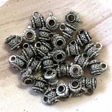 7mm Tibetan Silver Hanger Beads - Pack of 10