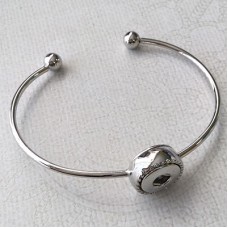 Silver Cuff Bracelet to fit 12mm Noosa Style Chunk Snaps - each