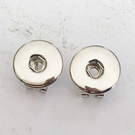Silver Plated Nickel Free Earposts to fit Noosa Style 20mm Snaps