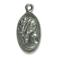 26mm Antique Silver Cameo Pendant - Pack of 2