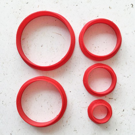 Set of 5 - Circle Polymer Clay Cutters