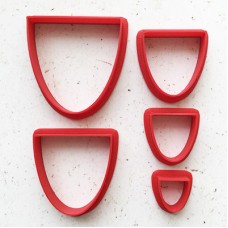 Set of 5 - Half Oval Polymer Clay Cutters