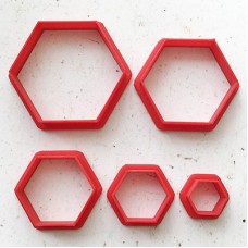 Set of 5 - Hexagon Polymer Clay Cutters