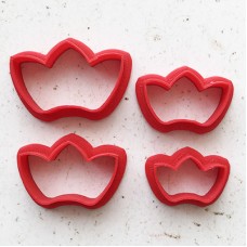 Set of 4 Three Pointed Crown Polymer Clay Cutters 