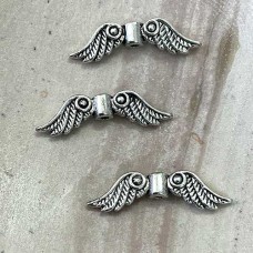 22mm Tibetan Antique Silver Wing Charms - Pack of 10