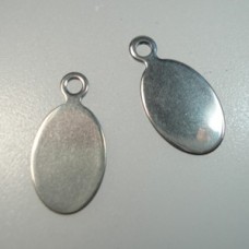 20x10mm Stainless Steel Blank Oval Drops - Pack of 10