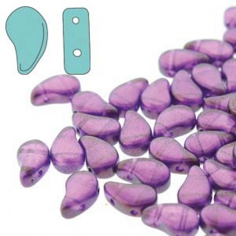 5x8mm Czech Paisley Duo 2-Hole Beads - Halo Magenta - 22gm 5x8mm Czech Paisley Duo 2-Hole Beads - Halo Magenta - 22gm