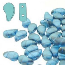 5x8mm Czech Paisley Duo 2-Hole Beads - Halo Celestial Blue - 22gm