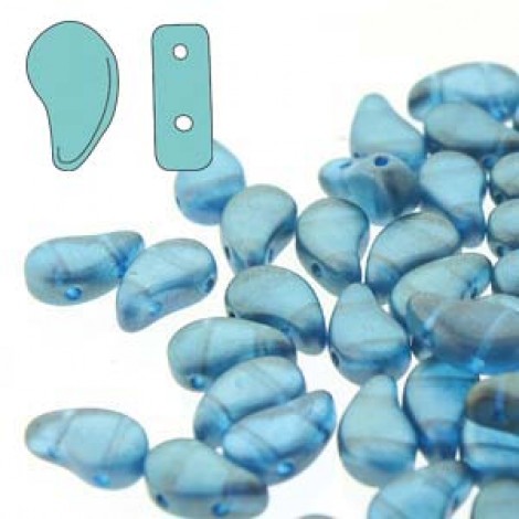 5x8mm Czech Paisley Duo 2-Hole Beads - Halo Celestial Blue - 22gm 5x8mm Czech Paisley Duo 2-Hole Beads - Halo Celestial Blue - 22gm