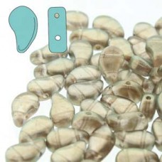 5x8mm Czech Paisley Duo 2-Hole Beads - Halo Champagne - 22gm