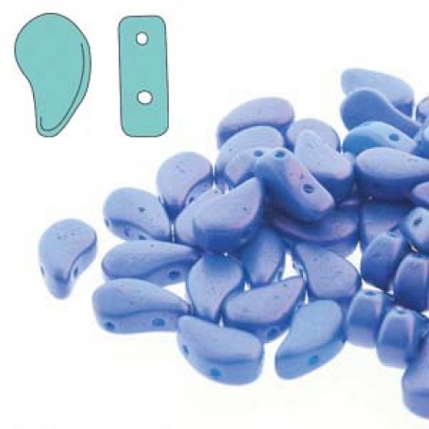 5x8mm Czech Paisley Duo 2-Hole Beads - Tropical Blue Raspberry - 22gm 5x8mm Czech Paisley Duo 2-Hole Beads - Tropical Blue Raspberry - 22gm