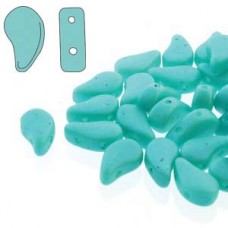 5x8mm Czech Paisley Duo 2-Hole Beads - Tropical Mint - 22gm