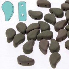 5x8mm Czech Paisley Duo 2-Hole Beads - Matte Velvet Mushroom - 22gm