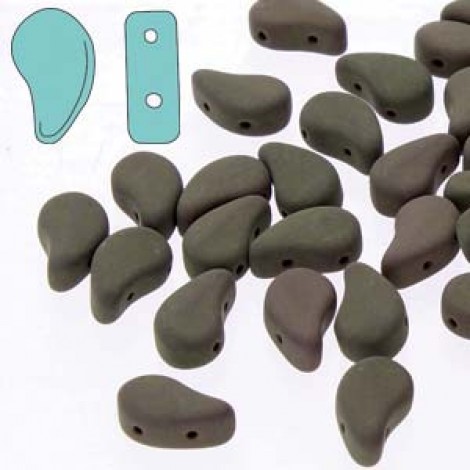 5x8mm Czech Paisley Duo 2-Hole Beads - Matte Velvet Mushroom - 22gm 5x8mm Czech Paisley Duo 2-Hole Beads - Matte Velvet Mushroom - 22gm