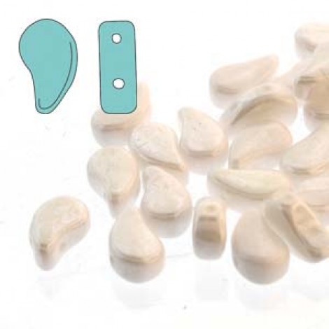5x8mm Czech Paisley Duo 2-Hole Beads - Chalk Luster - 22gm 5x8mm Czech Paisley Duo 2-Hole Beads - Chalk Luster - 22gm