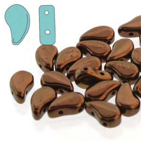 5x8mm Czech Paisley Duo 2-Hole Beads - Jet Bronze - 22gm 5x8mm Czech Paisley Duo 2-Hole Beads - Jet Bronze - 22gm