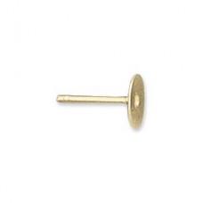 8mm Flat Pad Nickel Free Gold Plated Flat Pad Earposts - Pack of 6 Pair