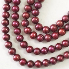 6-7mm Garnet A-Grade Wire Hole Freshwater Potato Pearls