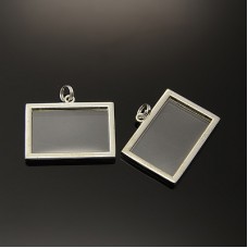 34x28mm Silver Plated Alloy Photo Frame Locket Pendant