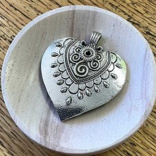 58x51mm Tibetan Style Antique Silver Heart Pendant - Each