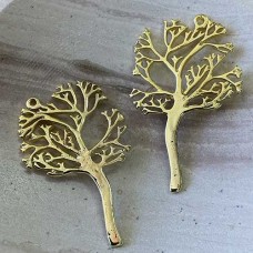 29x41mm Gold Plated Tree Pendant - Each