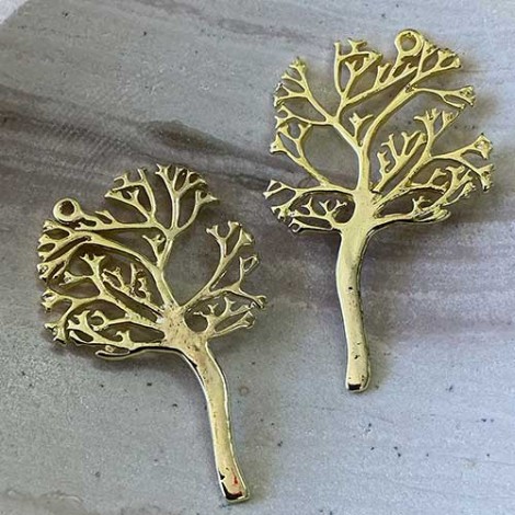 29x41mm Gold Plated Tree Pendant - Each 29x41mm Gold Plated Tree Pendant - Each