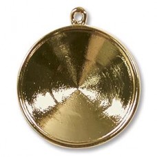 18mm 1-Loop Rivoli 1122 Pendant Bezel - Gold - Per Pair