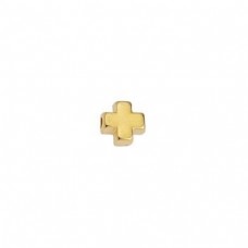 6.2mm (1.5mm hole size) 24K Gold Plated Cross Spacer Beads - Pack of 2