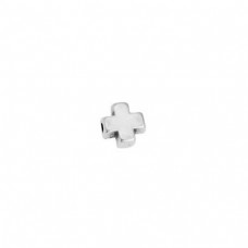6.2mm (1.5mm hole size) Antique Silver Plated Cross Spacer Beads - Pack of 2