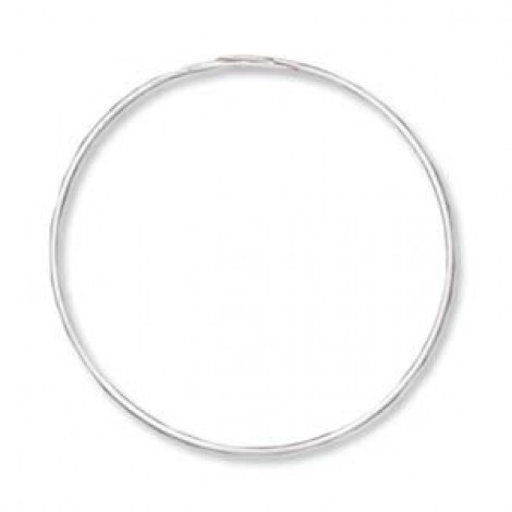 1" diam (25mm) Silver Plated Endless Hoop Earrings