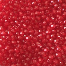 3mm Czech Firepolish Beads -  Light Garnet Red - Pack of 50