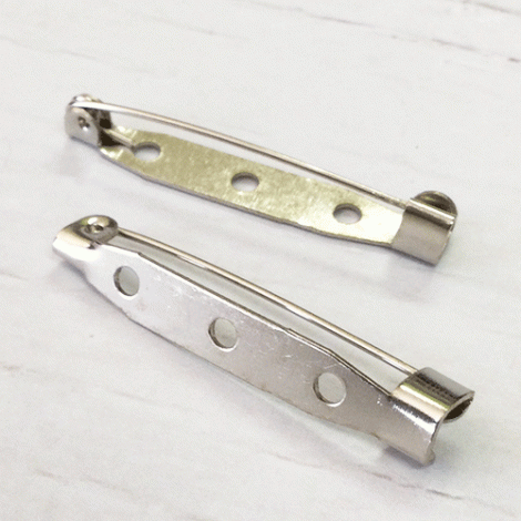 35mm High Quality 304 Stainless Steel Non-Locking Brooch Pin Back